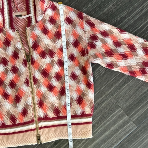 Free People Field of Flowers-Argyle Diamond Sweater Hoodie - Picture 9 of 10